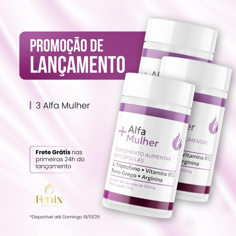 Kit 3 Alfa Mulher 60 Cápsulas 500Mg